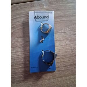 Abound Mens 2 Piece Ring Set Gold Silver Tone Signet Geometric Nordstrom M/L New